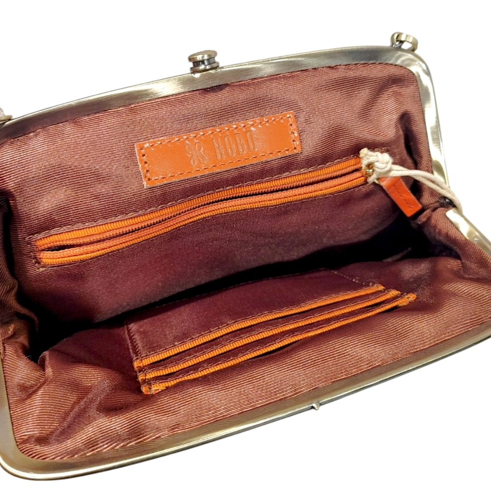 Hobo Metallic Leather Snakeskin Convertible Crossbody Clutch Bag Handbag NWT - Picture 8 of 8